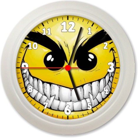 015 Wanduhr   böser Smiley   Smily Smilie ANSEHEN