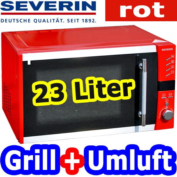 SEVERIN MIKROWELLE ROT MIT GRILL HEISSLUFT 23 LITER GARRAUM MICROWELLE