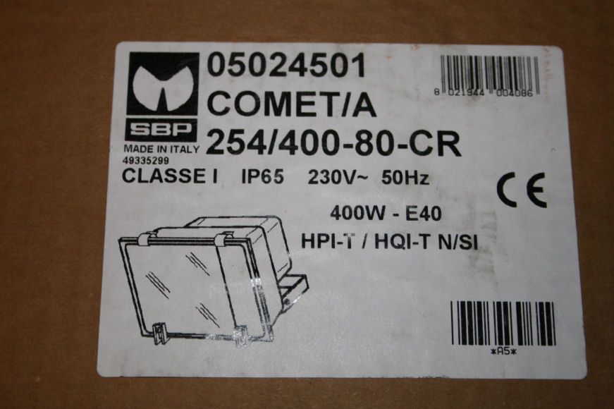 HQI Innenstrahler SBP COMET/A 254/400 80 CR 400W E40 SCHEINWERFER