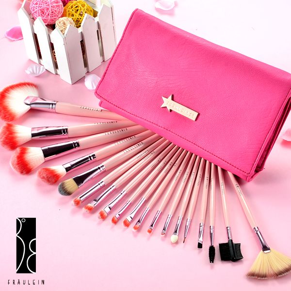 Fräulein 38 19 rosa Pinsel MAKE UP Set + fuchsia Kosmetik Tasche