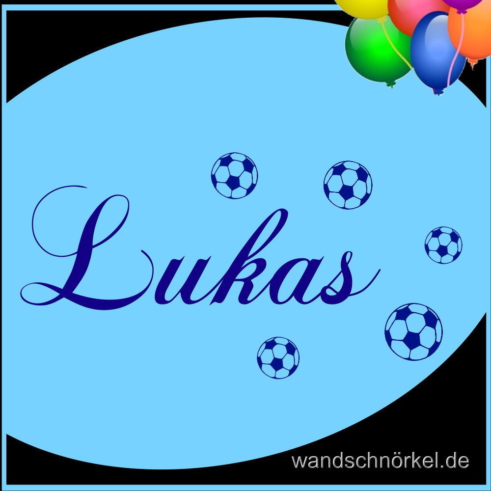 Wandtattoo Wunschnamen Aufkleber + Fussball Kinder Baby