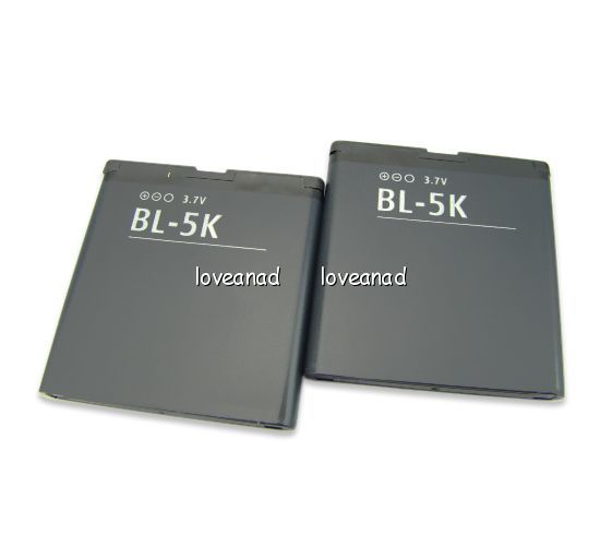 2x 1200mAh BL 5K Akku + Ladegerat charger fur Nokia N85 N86 N87 8MP X7