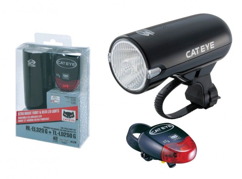 Cateye LED Leuchtenset Fahrrad HL EL 320 G + TL LD 270 G