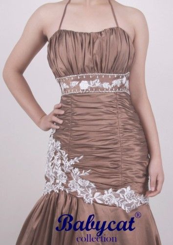 AH273 Abendkleid Ballkleid Cappuccino/Weiß TOP 34   58