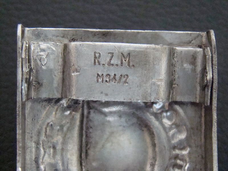 Deutsche Koppelschloss Frontheil mit Stahlhelm   RZM M34/2   belt
