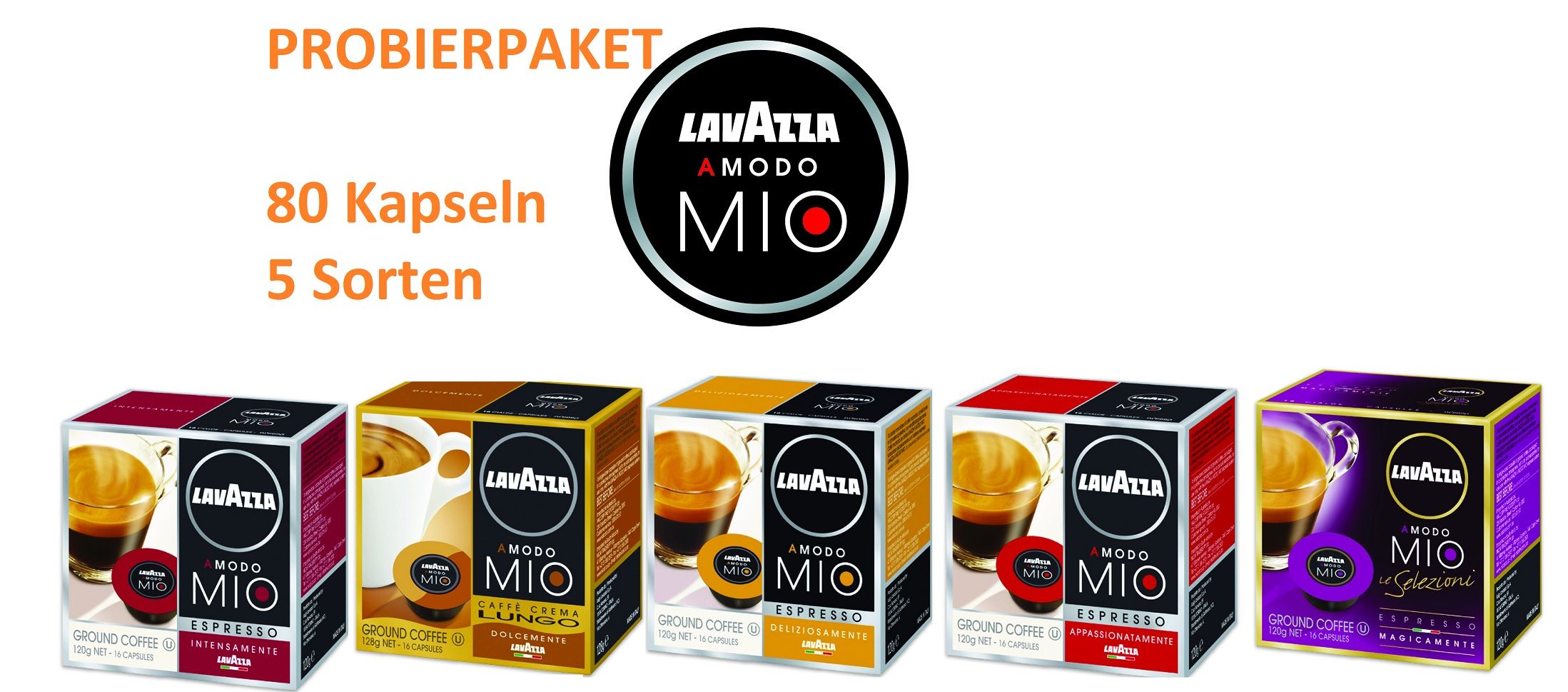 LAVAZZA A Modo Mio Kapseln 80 Stk. PROBIERSET 5 Sorten Hammer