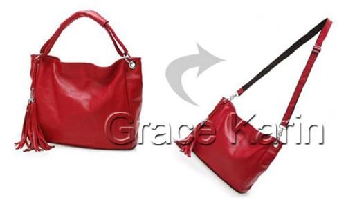 Korean Damen Hobo PU Leder Quaste Handtasche Schultertasche