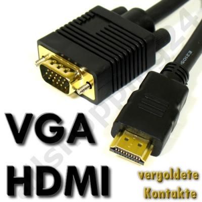 3m High Speed VGA DSub HDMI HDTV HD TV Video Kabel Gold