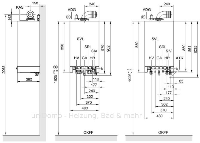 Viessmann VITODENS 300 W Gas Brennwert Therme / Heizung