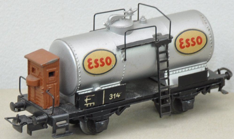 Märklin 314 E .4 Kesselwagen Esso Brhs silber Guß__HO