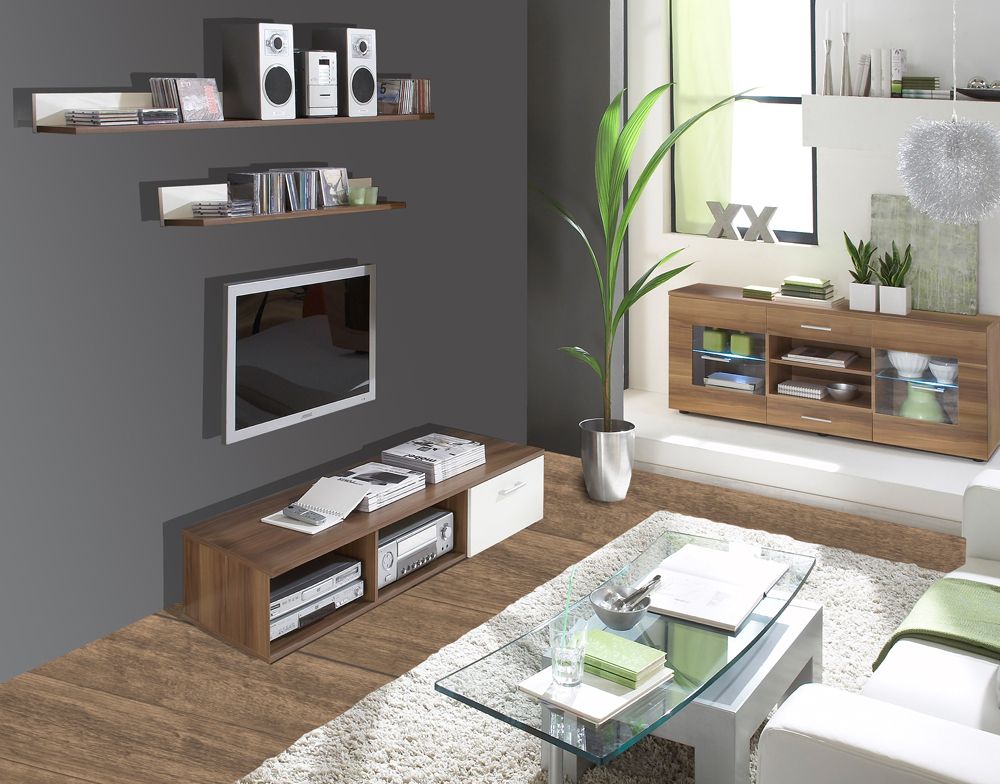 TV UNTERTEIL, WANDBOARD UND SIDEBOARD LOWBOARD WOHNWAND LONGO