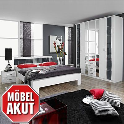 SCHLAFZIMMER AARAU IN WEIß & PLATIN HOCHGLANZ