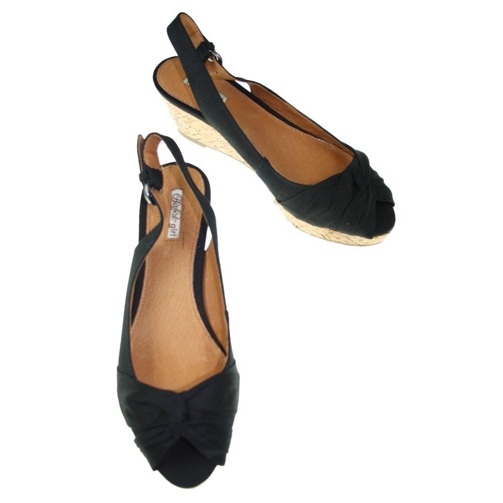 Buffalo Schuhe   Keil Sling Pumps 311 2989   black