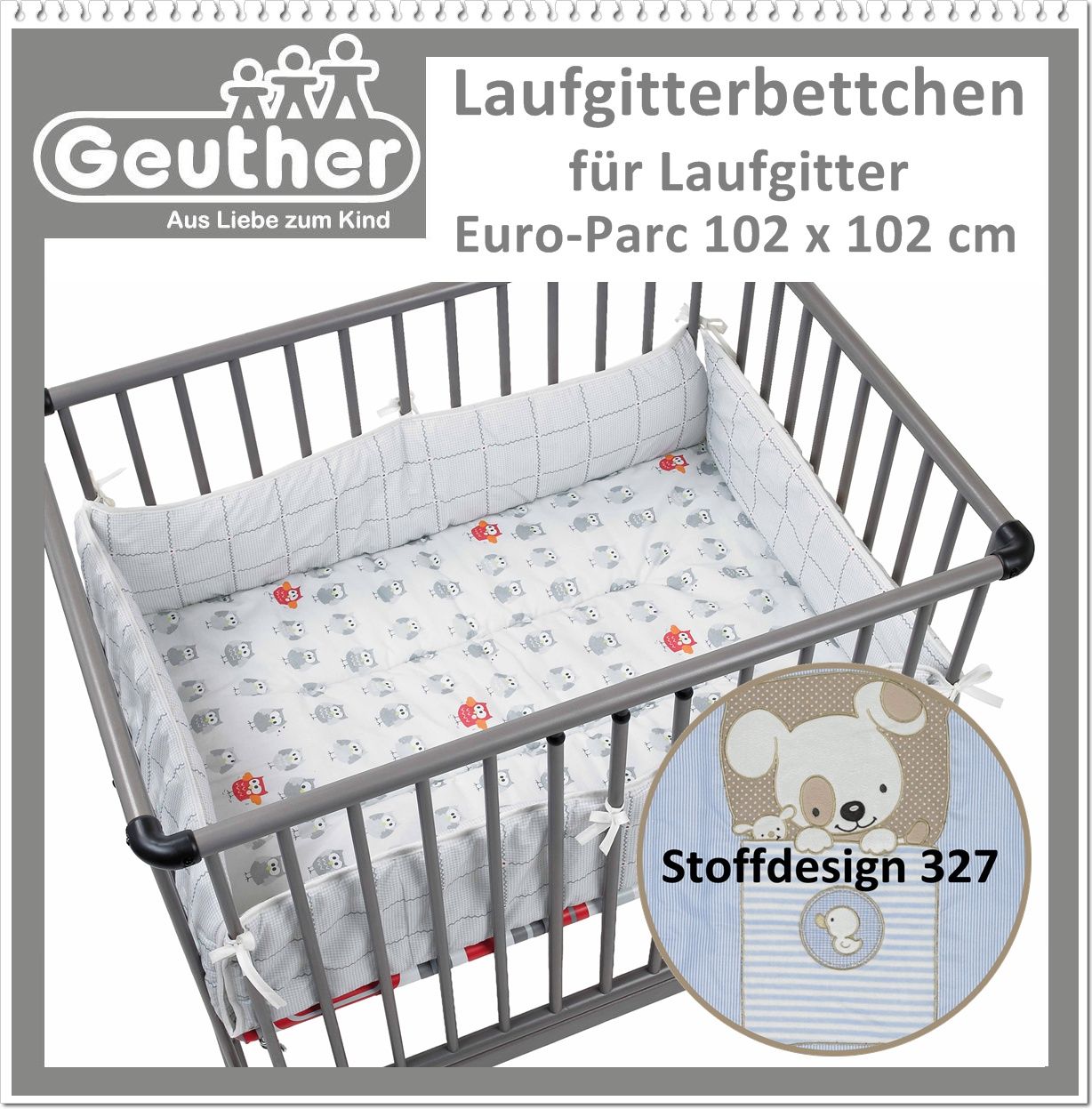 Laufgitterbettchen für Laufgitter 100 cm Stoffdesign 327