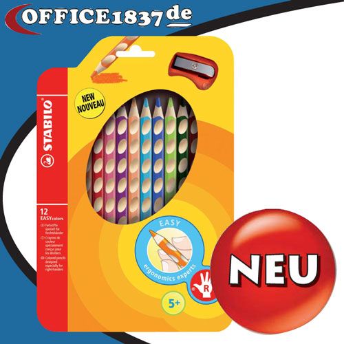 12 STABILO EASYCOLORS EASY COLORS BUNTSTIFTE FARBSTIFTE