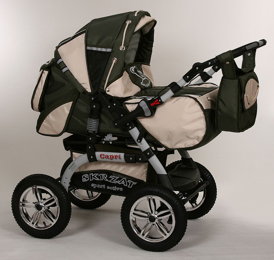 Kombi Kinderwagen CAPRI +Babyschale Autositz +Tragetasche +Frabwahl