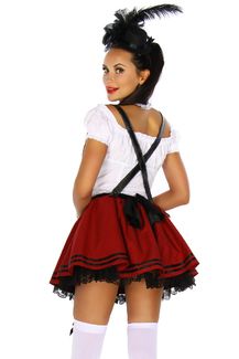 Oktoberfest hochwert. Dirndl m.Petticoat Rock,Schürze, Hosenträger