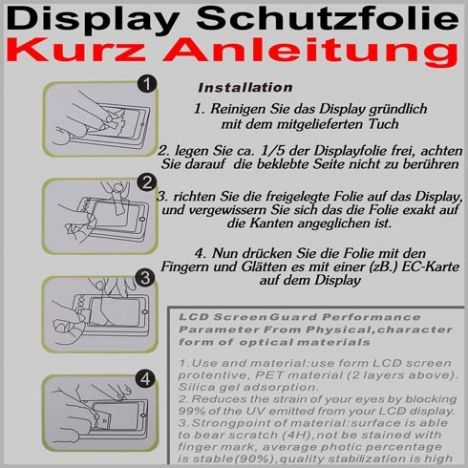 Displayschutzfolie für Samsung S5660 Galaxy Gio Schutz für ihren