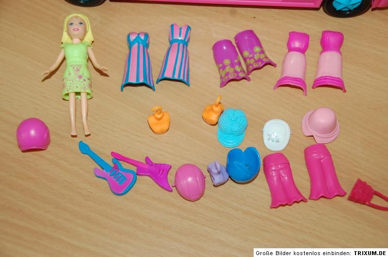 Polly Pocket Klick Auto mit Puppe & Sachen   mit Magnet