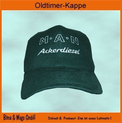 MAN ACKERDIESEL Oldtimer Logo Kappe Mütze Cap grün 366