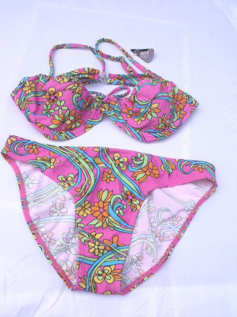 Bademode SCREWBALL Bikini Set Bügelbikini Gr.38 Cup B pink neon grün