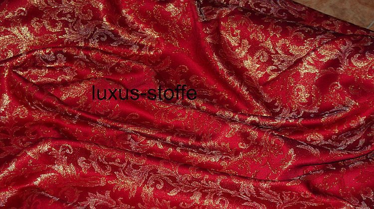 Lurex Jacquardstoff /Brokat rot gold*KT374