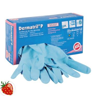 KCL Nitrilhandschuhe Dermatril P 743 Gr.9 L.280mm blau Kat.III EN374