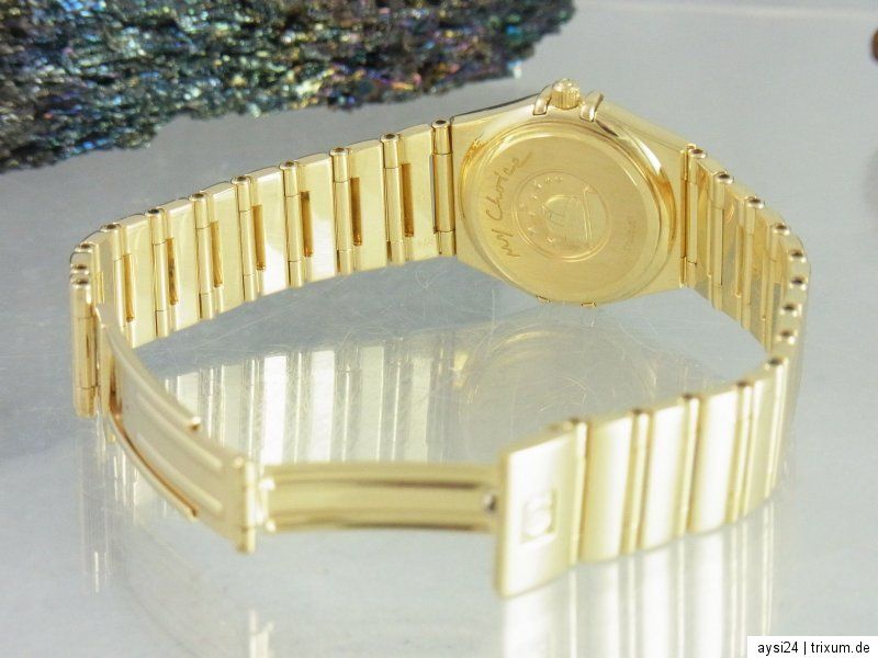 OMEGA CONSTELLATION DAMENUHR MASSIV 750 / 18k GOLD PERLMUTT