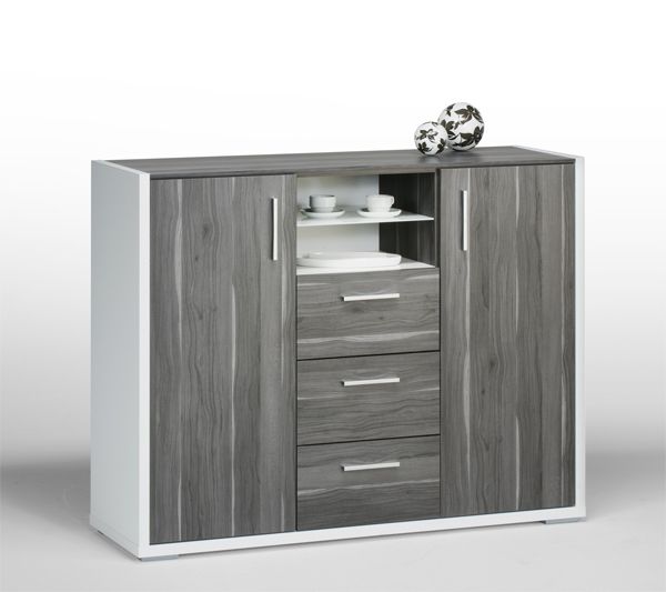 Kommode Aktenschrank Schrank Sideboard Mod.K386 Weiss Nussbaum Graphit