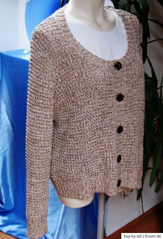 BONITA Strickjacke CARDIGAN & GERRY WEBER T Shirt GOLD BRAUN WEIß 44