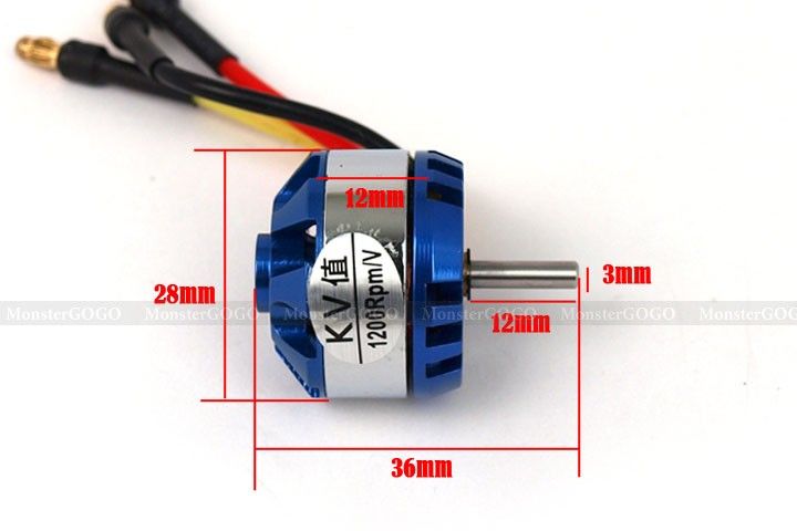 135W blue EMP C2822 KV1200 Outrunner brushless motor FOR RC model m60m