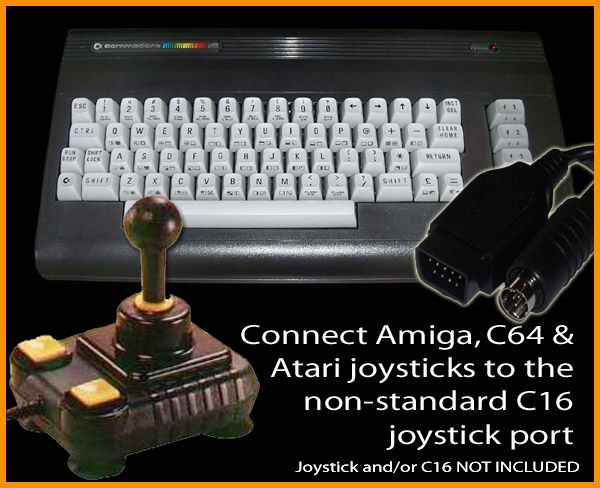 COMMODORE C16 TO AMIGA OR ATARI JOYSTICK ADAPTER CABLE