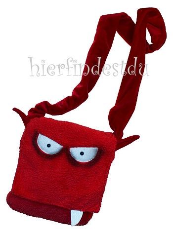 MONSTA BAGZ W406 TASCHE HANDTASCHE PLÜSCH MONSTER ROT