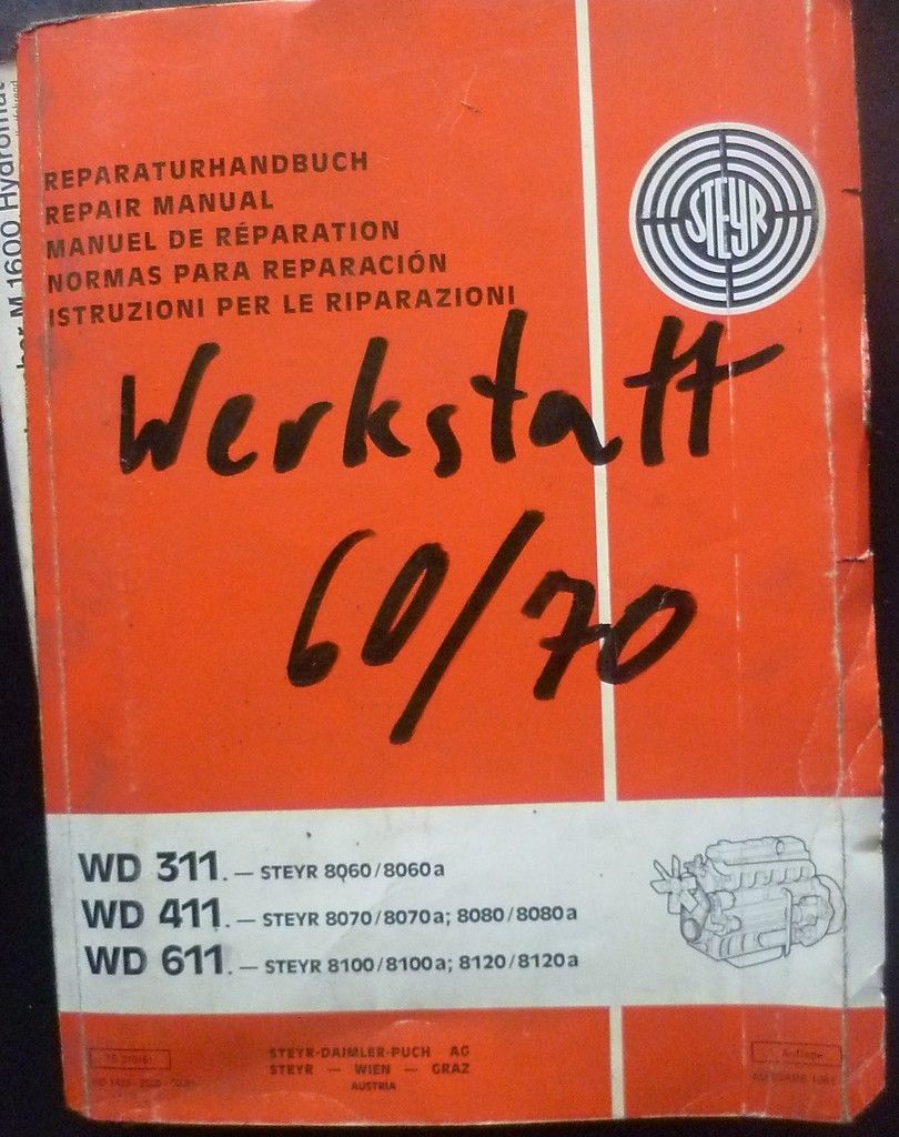 Steyr Motor WD311 + WD411 + WD611 Reparaturhandbuch