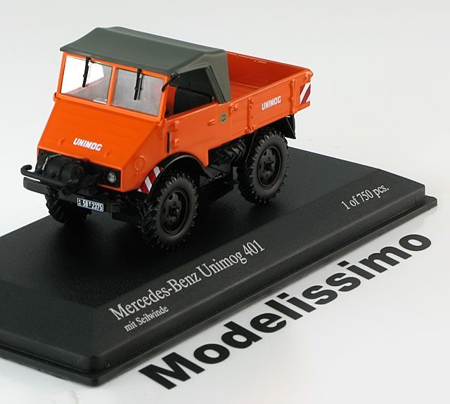 43 Minichamps Mercedes Unimog 401 1951 orange ltd. 750 pcs.