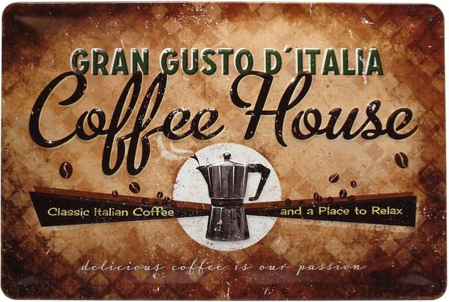 Gusto Kaffee Schild geprägt 20 x 30 cm Reklame Blechschild 431