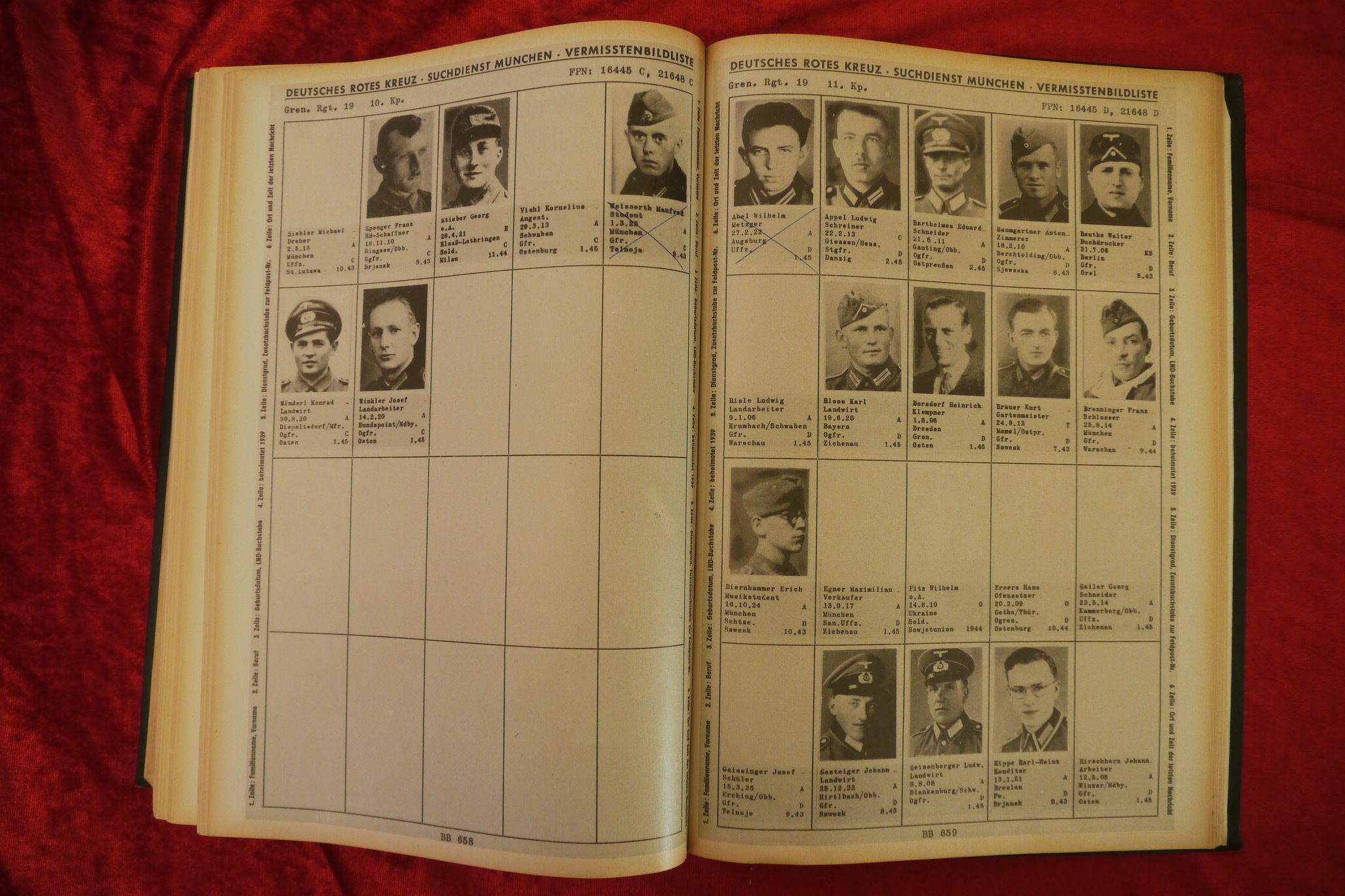 Vermisstenbildliste 2. Weltkrieg,Band I B B (Grenadierregimenter),DRK