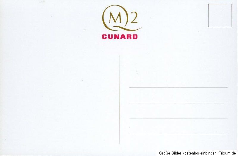Queen Mary 2 (QM2) Original Cunard Ansichtskarte (2) ungelaufen NEU