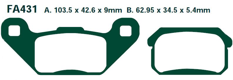 ADLY Canyon Hurricane 280 300 320 Bremsbeläge HINTEN