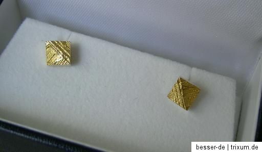 Orig. Lapponia Ohrstecker  Facette  14k Gelbgold 585 Gold Björn