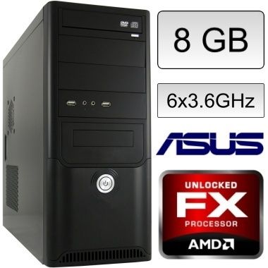 GAMER PC AMD BULLDOZER FX 6100 6 x 3,6 GHz 8 GB DDR3 GeForce GT440