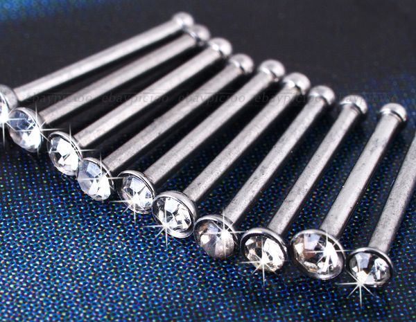 10X 8mm Nasenpiercing Nasenstecker Nasenring Straß Neu TREND