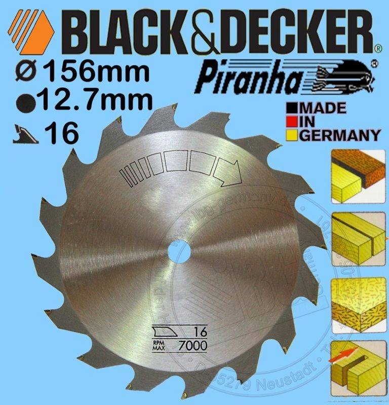 Piranha Sägeblätt Kreissägeblatt Ø 156mm x 12.7mm 16 Zahn TCT HM