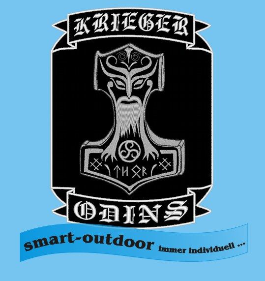 Odin Thors Hammer Backpatch Rückenaufnäher Aufnäher 36