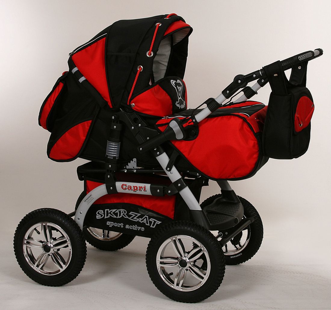 Kombi Kinderwagen CAPRI +Babyschale Autositz +Tragetasche +Frabwahl