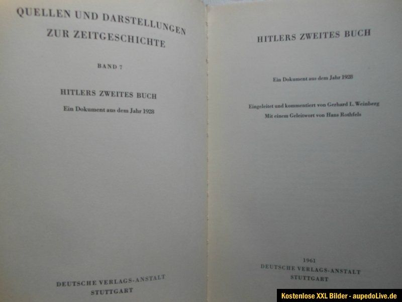 HITLERS ZWEITES BUCH nach MEIN KAMPF Dokument aus dem Jahr 1928 ADOLF