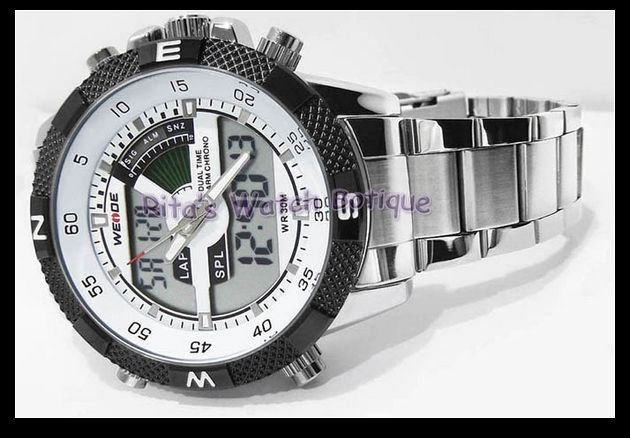 Weide watch WH 1104 analog digital EL backlight watch dual movement