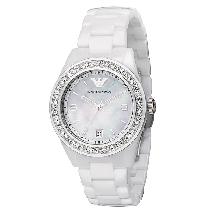 weiß Swarovski Strass Keramik ar1426 Uhr NEU UVP 499 €