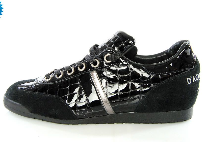 Scarpe DACQUASPARTA Uomo Sneaker 490 LUXUS NERO Pelle Vernice N° 42