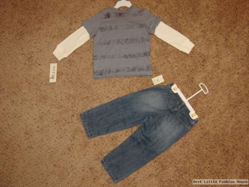 Original Guess Baby Set Langarm Shirt Jeans 92   NEU